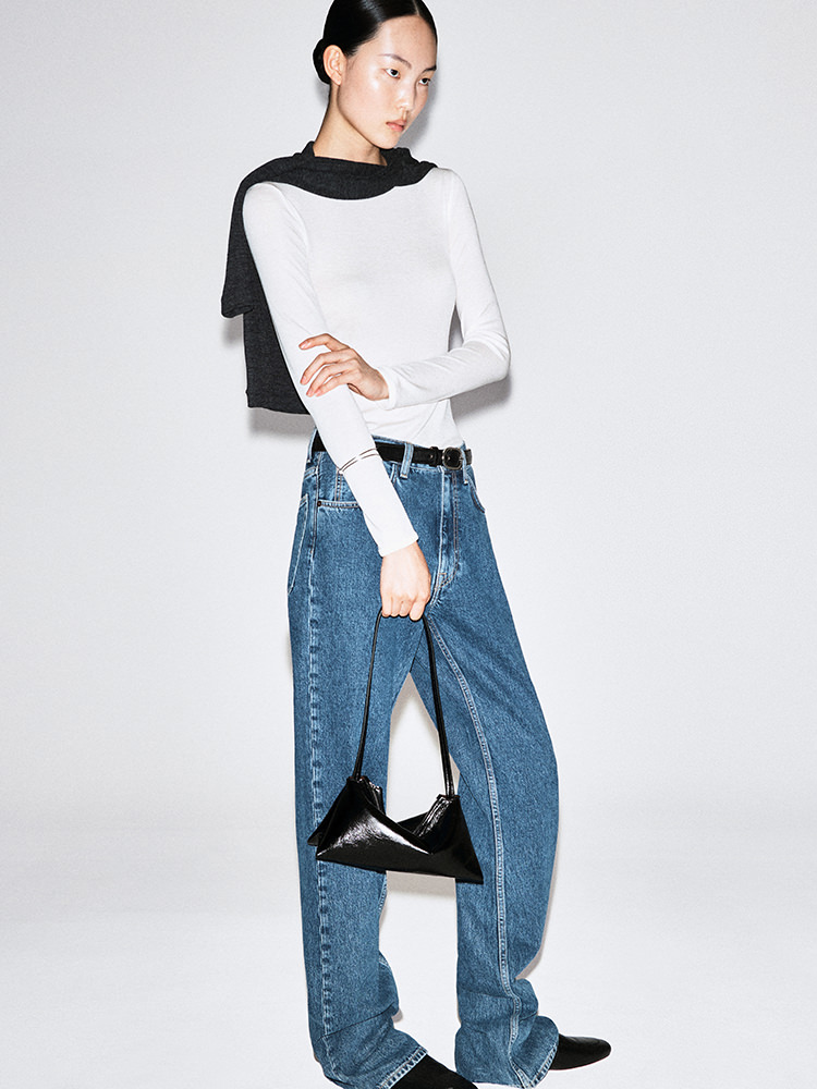 スリム リヨセルメリノ 長袖Tシャツ